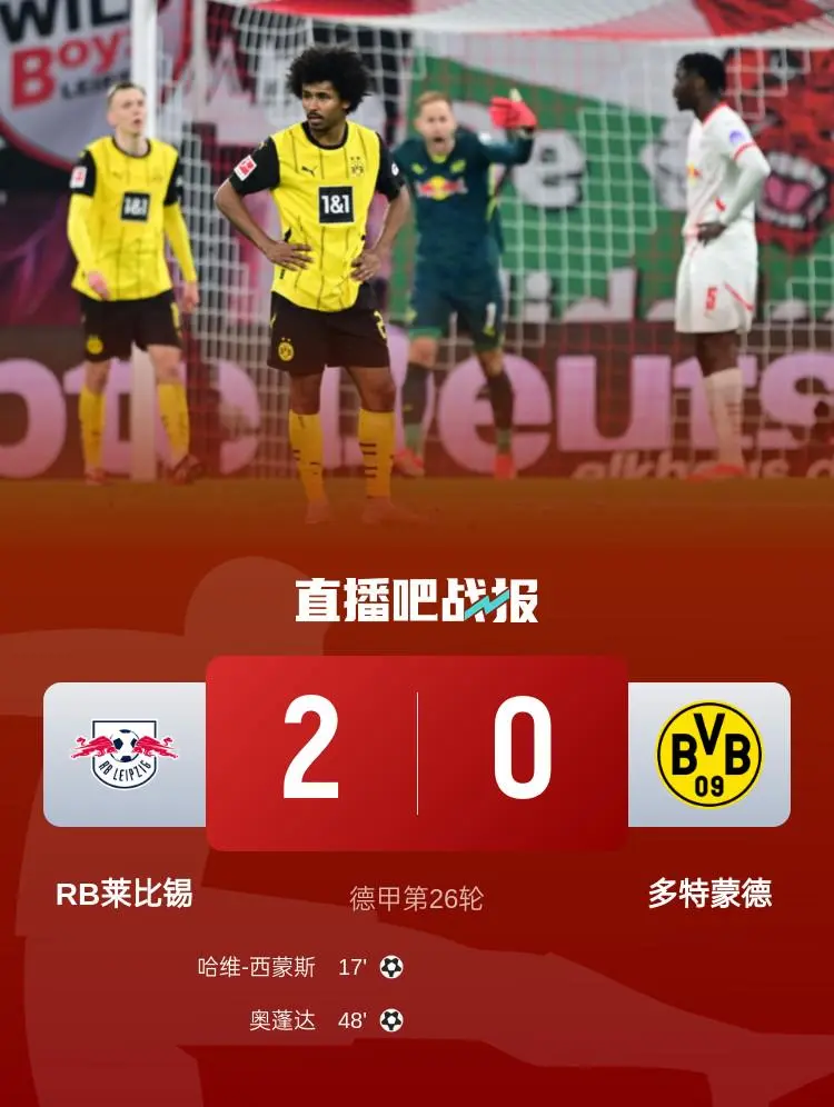 RB莱比锡势不可挡！德甲大胜上赛季亚军，霸占榜首位置