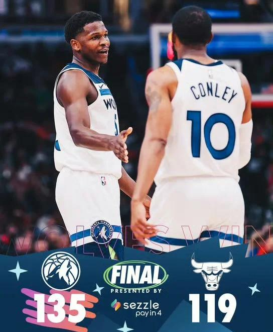 公牛队大胜森林狼，轻松取得比赛胜利